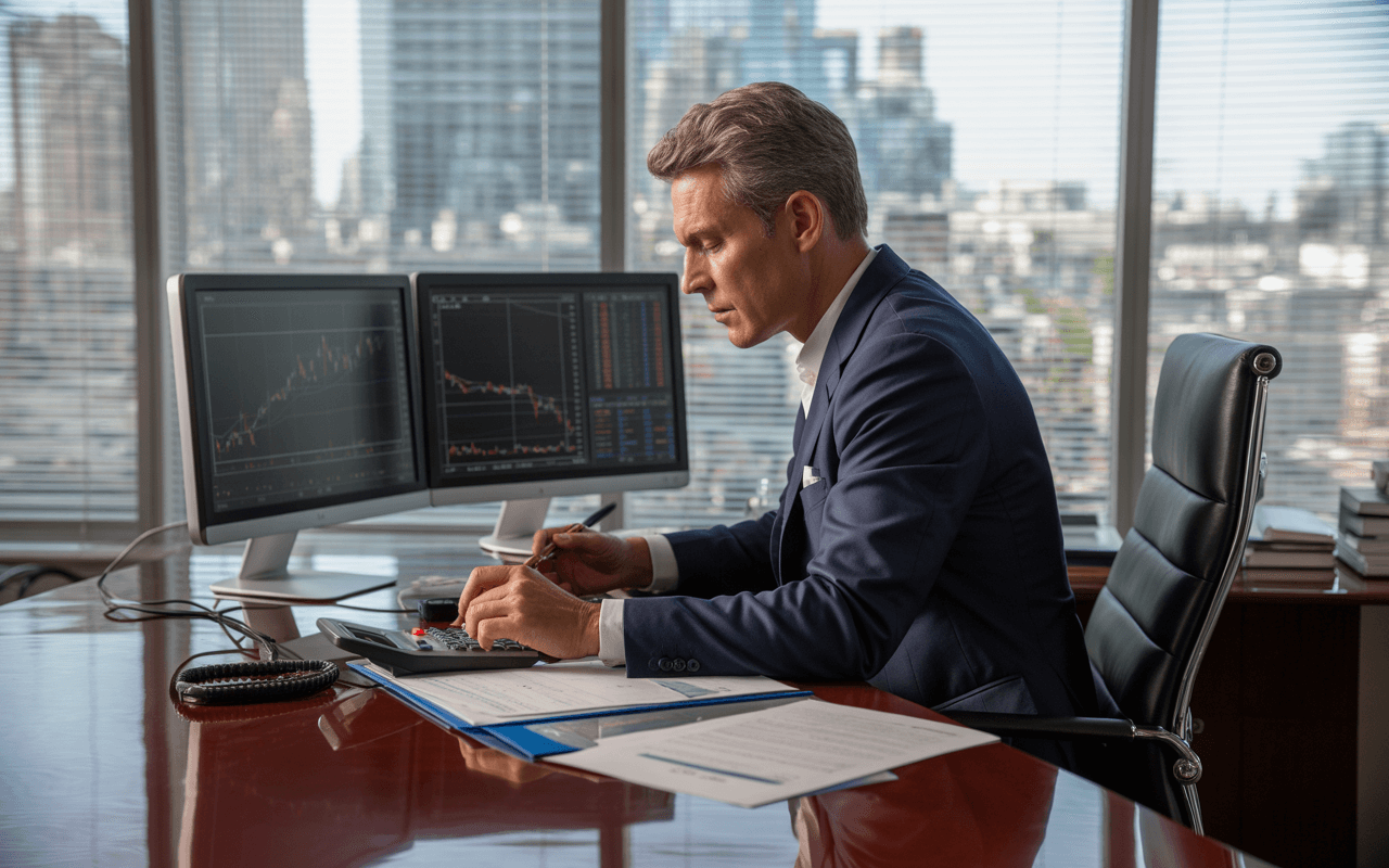 Experto financiero trabajando